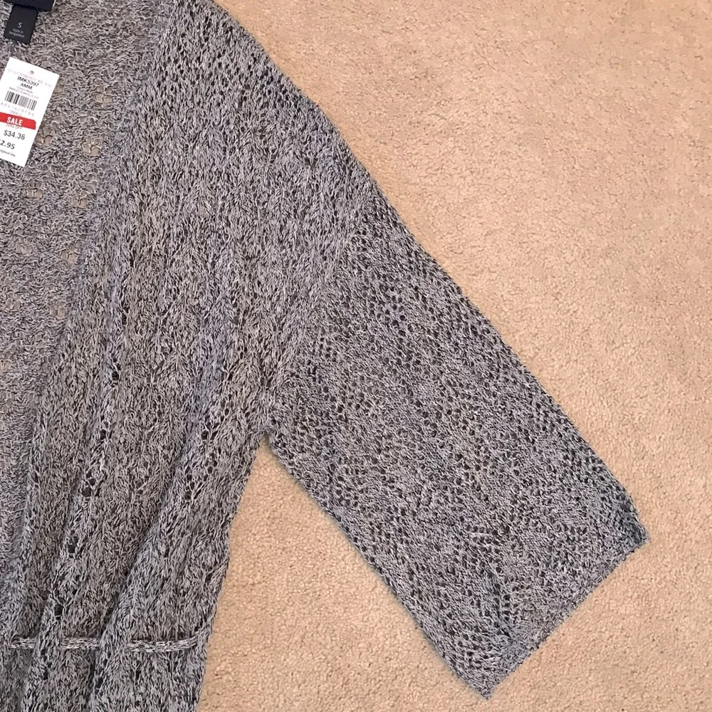 Daytrip Lightweight Cardigan Duster NEW Women Small Grey Long Open Knit Cover Up - Picture 10 of 15